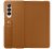 Samsung Galaxy Z Fold3 5G Leather Flip Cover, gyári bőr flip tok, barna, EF-FF926