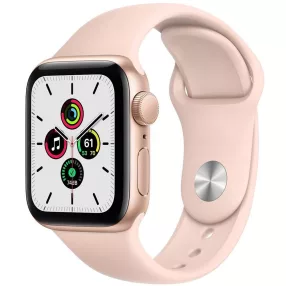   Bemutató készülék, Apple Watch SE (v2) okosóra, 44mm, Rozéarany alumínium, rózsaszín szíj