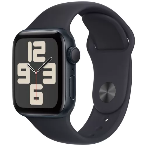 Bemutató készülék, Apple Watch SE (v2) okosóra, 44mm, Fekete alumínium, fekete szíj
