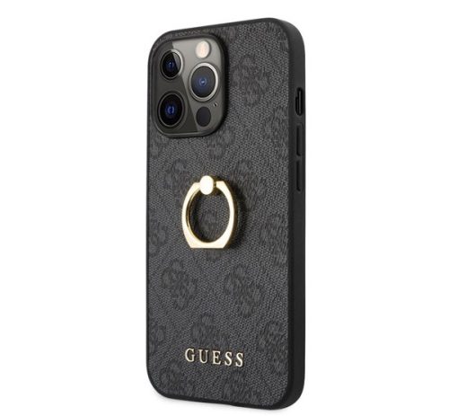 Guess PU 4G Ring Apple iPhone 13 Pro hátlap tok, szürke