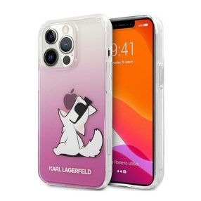  Karl Lagerfeld Choupette Eat hátlap tok Apple iPhone 13 Pro, rózsaszín