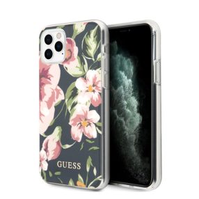   Guess Flower Shiny N.3 Apple iPhone 11 Pro Max hátlap tok, virág mintás