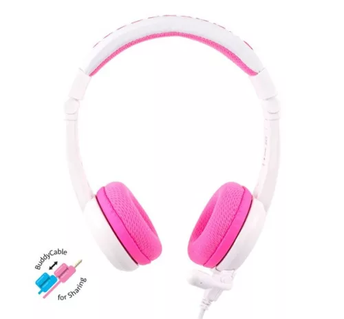 BuddyPhones School+ gyerek sztereó fejhallgató, rózsaszín