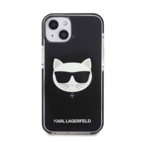   Karl Lagerfeld Choupette Head TPE szilikon hátlap tok Apple iPhone 13, fekete