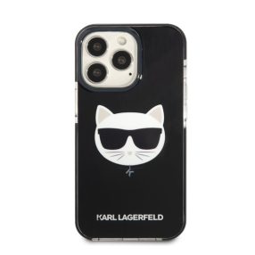   Karl Lagerfeld Choupette Head TPE szilikon hátlap tok Apple iPhone 13 Pro Max, fekete