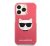 Karl Lagerfeld Choupette Head TPE szilikon hátlap tok Apple iPhone 13 Pro Max, rózsaszín