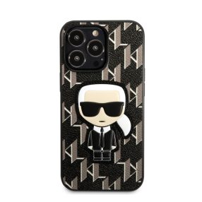   Karl Lagerfeld Monogram Ikonik hátlap tok Apple iPhone 13 Pro, fekete