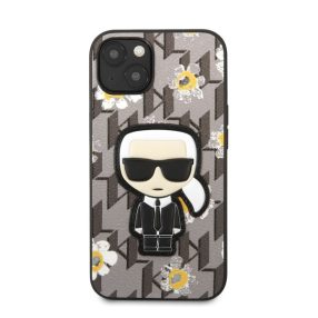   Karl Lagerfeld Ikonik Flower hátlap tok Apple iPhone 13, szürke