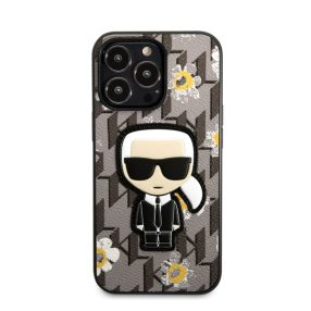  Karl Lagerfeld Ikonik Flower hátlap tok Apple iPhone 13 Pro, szürke