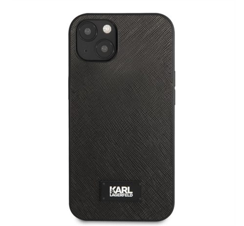 Karl Lagerfeld Saffiano Plaque hátlap tok Apple iPhone 13 mini, fekete