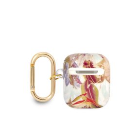 Guess Flower Print Apple Airpods tok, lila