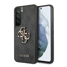   Guess PU 4G Metal Logo Samsung Galaxy S22 hátlap tok, szürke