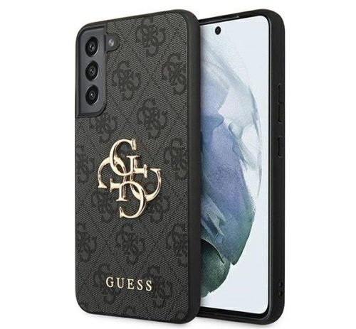 Guess PU 4G Metal Logo Samsung Galaxy S22+ hátlap tok, szürke
