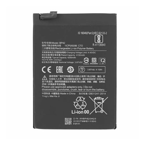 Xiaomi BP42 (Mi 11 Lite 5G) kompatibilis akkumulátor 4250mAh Li-ion, OEM jellegű, Grade S