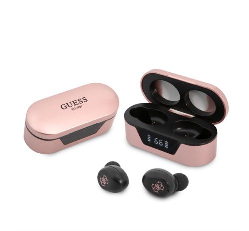 Guess 5H Classic Logo True Wireless bluetooth headset, rózsaszín