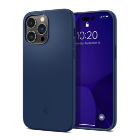   Spigen Silicone Fit MagFit Apple iPhone 14 Pro Max tok, MagSafe, Navy Blue, kék