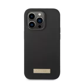   Guess Silicone Metal Logo MagSafe Apple iPhone 14 Pro Max hátlap tok, fekete