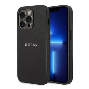   Guess PU Saffiano Apple iPhone 14 Pro bőr hátlap tok, fekete
