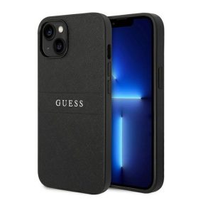   Guess PU Saffiano Apple iPhone 14 Plus bőr hátlap tok, fekete