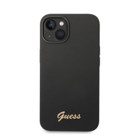   Guess Liquid Silicone Metal Logo Apple iPhone 14 Plus hátlap tok, fekete