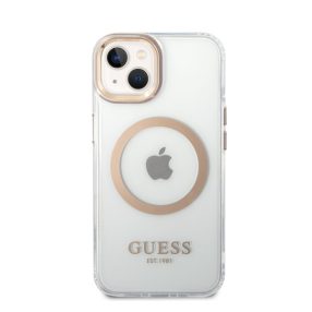   Guess Transparent MagSafe Apple iPhone 14 Plus hátlap tok, arany