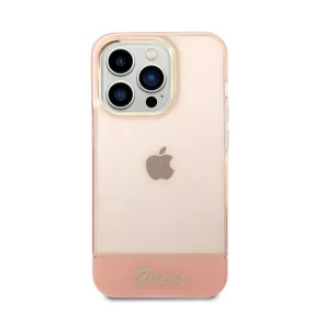   Guess Camera Outline Translucent Apple iPhone 14 Pro Max hátlap tok, rózsaszín