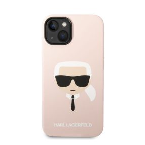   Karl Lagerfeld Head Liquid szilikon hátlap tok Apple iPhone 14 Plus, rószaszín