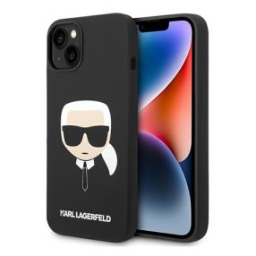   Karl Lagerfeld Head Liquid szilikon hátlap tok Apple iPhone 14 Plus, fekete