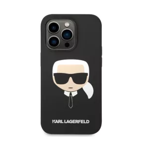   Karl Lagerfeld Head Liquid szilikon hátlap tok Apple iPhone 14 Pro Max, fekete
