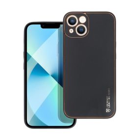 Forcell Leather műbőr hátlap tok, Apple iPhone 14, fekete