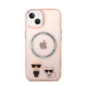   Karl Lagerfeld and Choupette MagSafe hátlap tok Apple iPhone 14 Plus, rózsaszín