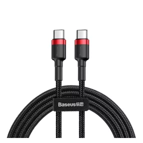   Baseus Cafule USB-C / USB-C töltő- és adatkábel, 60W, 1m, fekete-piros
