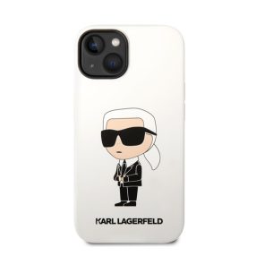   Karl Lagerfeld Liquid Ikonik NFT szilikon hátlap tok Apple iPhone 14 Plus, fehér