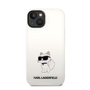   Karl Lagerfeld Liquid Choupette NFT szilikon hátlap tok Apple iPhone 14 Plus, fehér