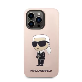   Karl Lagerfeld Liquid Ikonik NFT szilikon hátlap tok Apple iPhone 14 Max, rózsaszín
