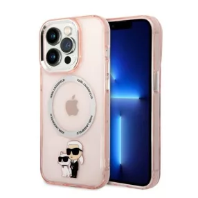   Karl Lagerfeld and Choupette MagSafe NFT hátlap tok Apple iPhone 14 Pro Max, rózsaszín