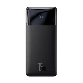   Baseus Bipow Power bank / külső akkumulátor, 10000mAh, 2xUSB-A, USB-C, 15W, fekete