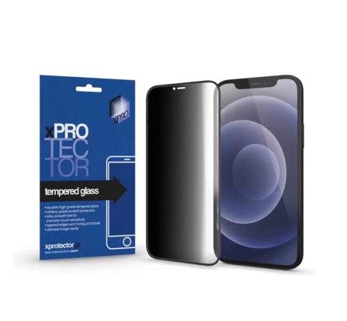 Xprotector Privacy Tempered Glass Full 3D kijelzővédő üvegfólia, Apple iPhone 16e / 13 / 14 / 13 Pro, fekete