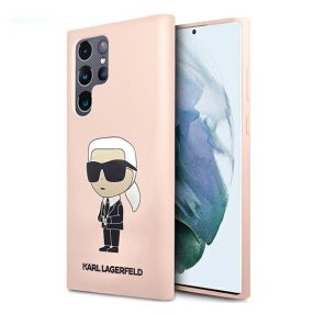  Karl Lagerfeld Silicone Ikonik Samsung Galaxy S23 Ultra, szilikon tok, rózsaszín