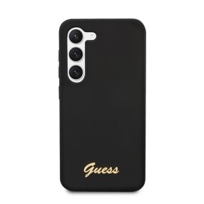   Guess Silicone Vintage Gold Samsung Galaxy S23+ szilikon tok, fekete