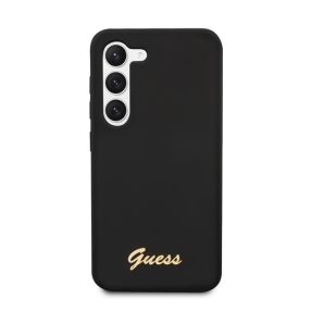   Guess Silicone Vintage Gold Samsung Galaxy S23 szilikon tok, fekete