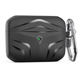   Phoner Rubber Apple Airpods Pro szilikon tok akasztóval, fekete