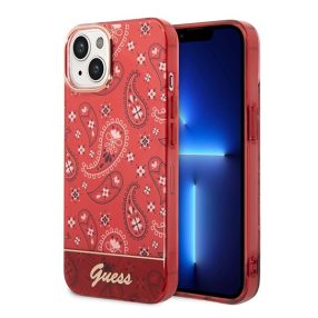   Guess Bandana Paisley Apple iPhone 14 Plus hátlap tok, piros