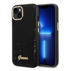   Guess Croco Collection Apple iPhone 14 Plus hátlap tok, fekete