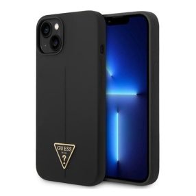   Guess Silicone Triangle Apple iPhone 14 Plus hátlap tok, fekete