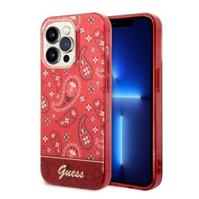   Guess Bandana Paisley Apple iPhone 14 Pro Max hátlap tok, piros