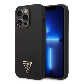   Guess Silicone Triangle Apple iPhone 14 Pro Max hátlap tok, fekete