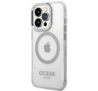 Guess Metal Outline Magsafe Apple iPhone 14 Pro hátlap tok, ezüst