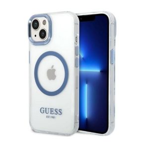   Guess Metal Outline Magsafe Apple iPhone 14 Plus hátlap tok, kék
