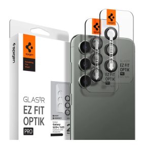   Spigen Glas.tR EZ Fit Optik Pro Samsung Galaxy S24 / S23 / S23+ Tempered kameralencse-védő fólia felhelyező kerettel, fekete (2db)